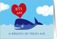 Thank You Respiratory Therapist with Breath of Fresh Air Whale card