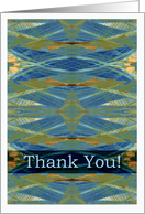 Thank You with Abstract Modern Design in Blue and Tan card