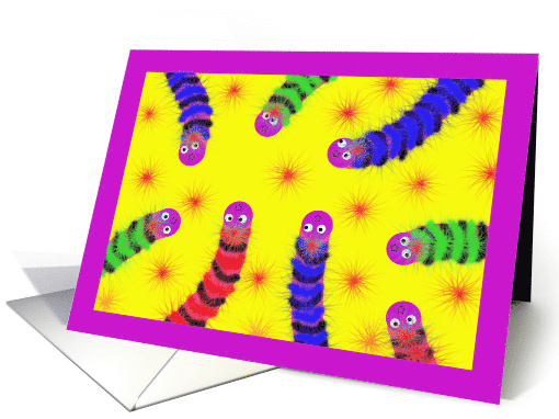 Congratulations on New Baby with Colorful Worm Fuzzies card (542896)