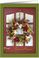 Open House Invitation Wreath On Door card