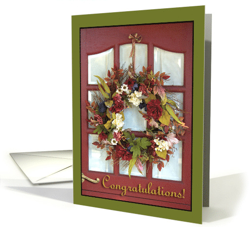 Congratulations on First Home with Wreath On Door card (549169)