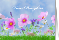 Daughter Birthday with Flower Meadow and Grass card