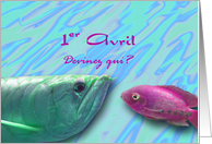1er Avril Poisson d’Avril April Fish April Fools’ Day in French card