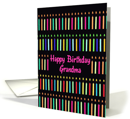Grandma Funny Birthday with Many Colorful Candles card (597124)