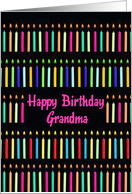 Grandma Funny Birthday with Many Colorful Candles card