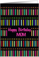 Mom Funny Birthday with Numerous Colorful Candles card