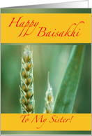 Baisakhi Greetings For Sister, Harvest Festival, Wheat Photograph card