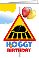 Daughter Hoggy Birthday Hedgehog Crossing Road Sign card