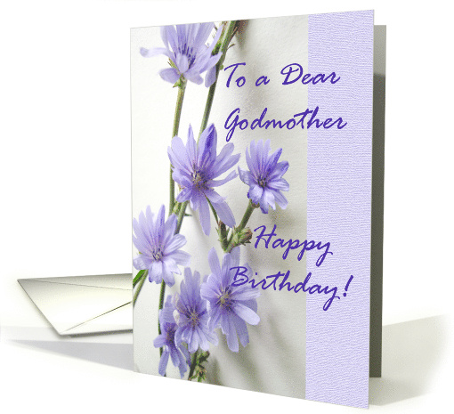 Godmother Birthday with Purple Chicory Flowers card (654161)