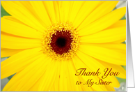 Thank You to Sister Matron of Honor with Yellow Gerbera Daisy card