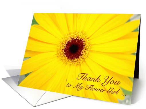 Thank You Flower Girl for Cousin with Yellow Gerbera Daisy card