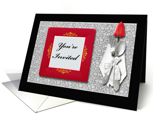 Invitation for Bridal Shower Luncheon with Tulip Place Setting card