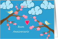 Italian Wedding Anniversary Buon Anniversario with Love Birds card