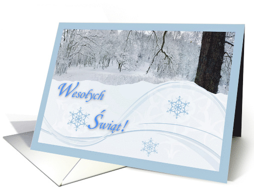 Christmas in Polish with Winter Woods and Snowdrifts card (679455)