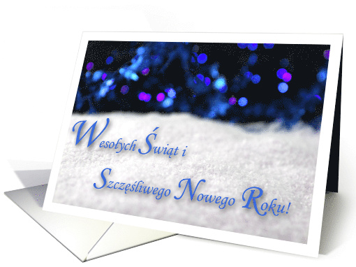 Merry Christmas and Happy New Year in Polish with Winter Snow card