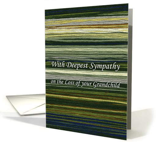 Grandchild Sympathy with Yarn and Thread Abstract Landscape card