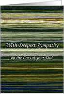 Loss of Dad Words of Sympathy with Linear Yarn Landscape card