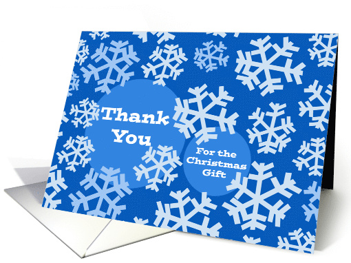 Thank You for the Christmas Gift with Abstract Modern Snowflakes card