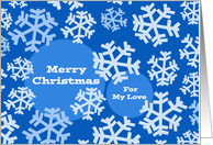 Merry Christmas Boyfriend with Abstract Modern Snowflakes card