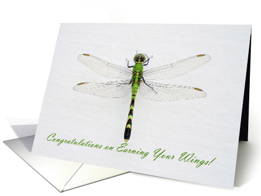 Green Dragonfly Congratulations on Earning Your Wings card (699055)