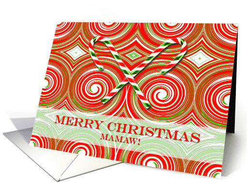 Candy Cane Christmas for Mamaw with Peppermint Design card (699357)