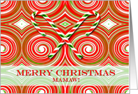 Candy Cane Christmas for Mamaw with Peppermint Design card