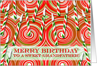 Christmas Birthday for Grandfather with Candy Cane Theme card
