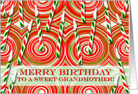 Christmas Birthday for Grandmother with Candy Canes card