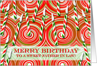 Christmas Birthday for Father in Law with Candy Canes card