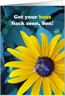 Son Get Well with Bee on Black Eyed Susan Flower card