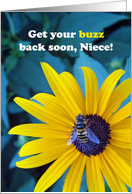 Niece Get Well with Honey Bee on Brown eyed Susan card