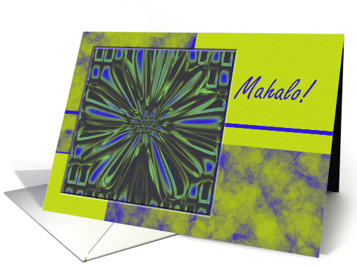 Mahalo Hawaiian Thank You with Digital Abstract Design card (710008)