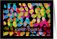 Vielen Dank Thank You in German with Colorful Leaves card