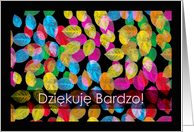 Dziekuje Bardzo Thank You in Polish with Colored Leaves card