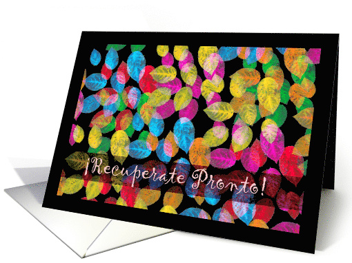 Recuperate Pronto Get Well in Spanish with Colorful Leaves card