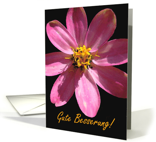 Gute Besserung Get Well in German with Pink Flower card (713609)