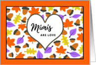Birthday for Mimi, Autumn Leaves and Acorns card