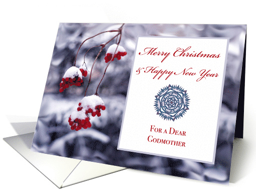 Godmother Christmas with Red Berries Encrusted in Snow card (720923)