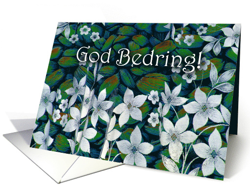Get Well in Danish, White Flowers, God Bedring card (722269)
