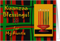 Kwanzaa Blessings for Auntie with Kinara Candles and Unity Symbol card