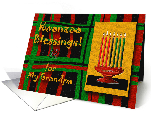 Kwanzaa Blessings for Grandpa with Kinara and Candles card (725126)