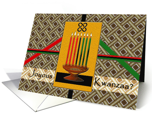 Joyous Kwanzaa with Kinara and African Cloth Design card (725555)