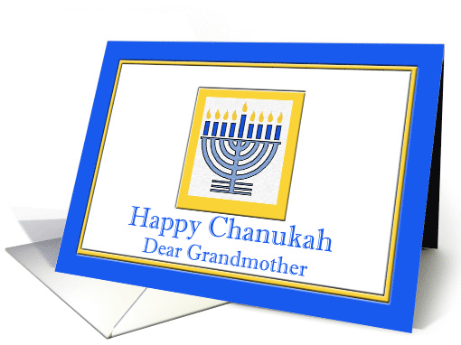 Chanukah for Grandmother with Menorah in Blue card (726005)