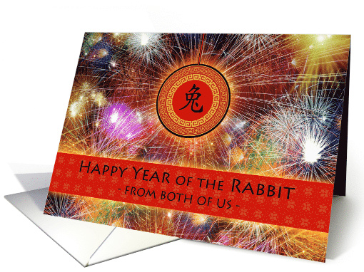 Happy Year of the Rabbit from Both of Us with Fireworks card (732461)
