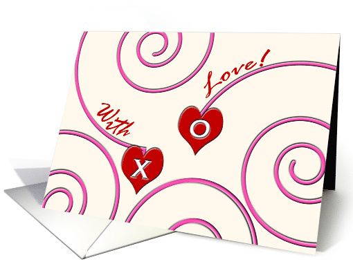 Valentine's Day for Life Partner With Love and Swirls with XO card