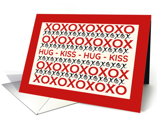 Sweetheart Valentine's Day Hugs and Kisses XOXO Design card (749723)