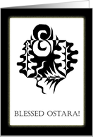 Blessed Ostara Spring Equinox with Notan Expanded Square card