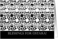 Blessings for Ostara, Spring Equinox, Notan Design card