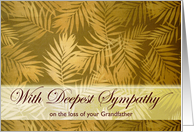 Grandfather Sympathy with Palm Fronds Printed Fabric Design card