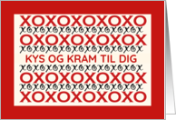 Danish Kisses and Hugs with Kys og Kram til Dig XOXO Design card